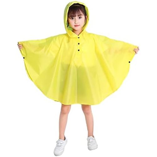 Spmor Kids Rain Poncho Hooded Jacket Rain Coat