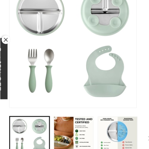 Stainless Steel Toddler Feeding Set 12+ Months- Baby Blue