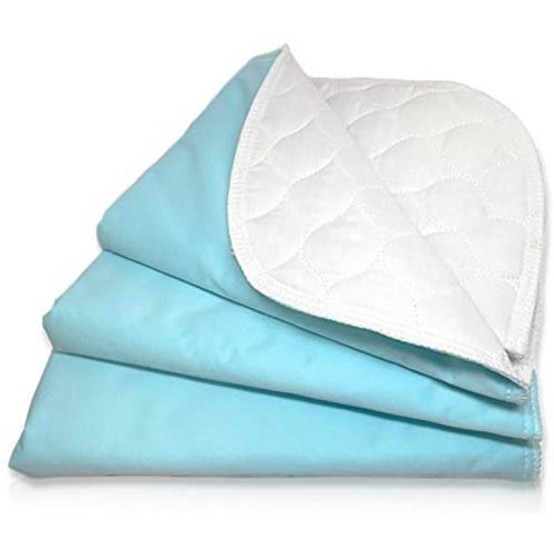 RMS Ultra Soft 4-Layer Washable and Reusable Incontinence Bed Pad - Waterproof Bed Pads, 18"X24" (3 Pack)