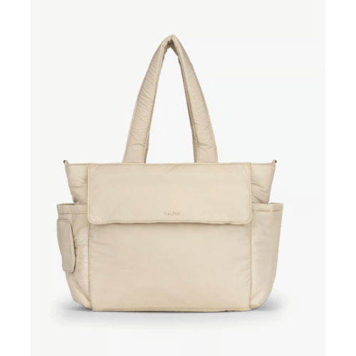 Diaper Tote Bag with Laptop Sleeve in Oatmeal