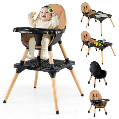 Costway 6-in-1 Convertible Table Chair Set for Babies & Toddlers with Building Block Table Coffee