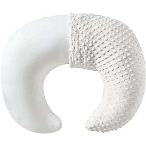 Nursing Pillow and Positioner with Minky Cover for Breastfeeding and Bottle Feeding, Propping Baby, Tummy Time, Baby Sitting Support, Awake-Time Support (White)