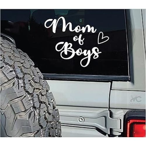 – Mom of Boys Sticker–Vinyl Decal for Car and Van – Indoor & Outdoor use for Long Lasting – Waterproof Stickers for Waterbottle & Laptop–Removable Sticker–VC 387