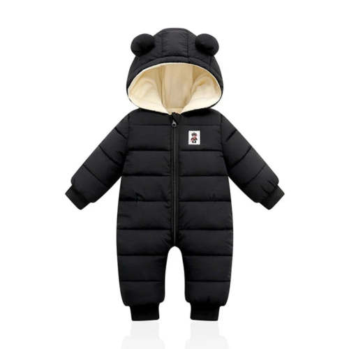 Fleece-Lined Infant Ski Suit with Matching Hat