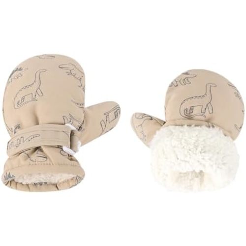 Fleece Lined Mittens for Baby Boys Girls,Baby Toddler Little Kids Winter Gloves Mittens - 2 Pair Pack