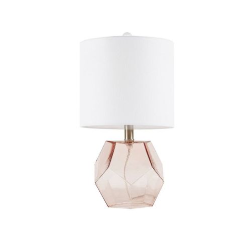 Bella Table Lamp (includes Led Light Bulb) Pink: 510 Design, Modern Bedside Lighting With Drum Shade