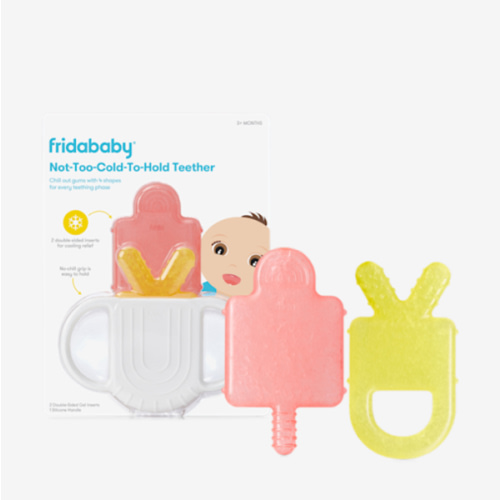 Frida Baby Silicone Teething Toys, 4-in-1 Teether for Babies & Infants, Teething Relief for 0-18 Months, Not-Too-Cold-to-Hold Baby Teether, BPA-Free