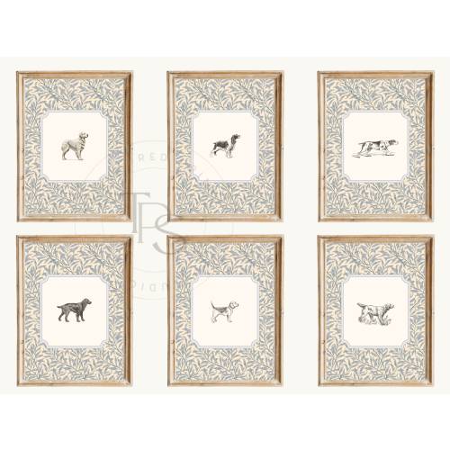Dog Vintage Print Nursery Prints Set of 6