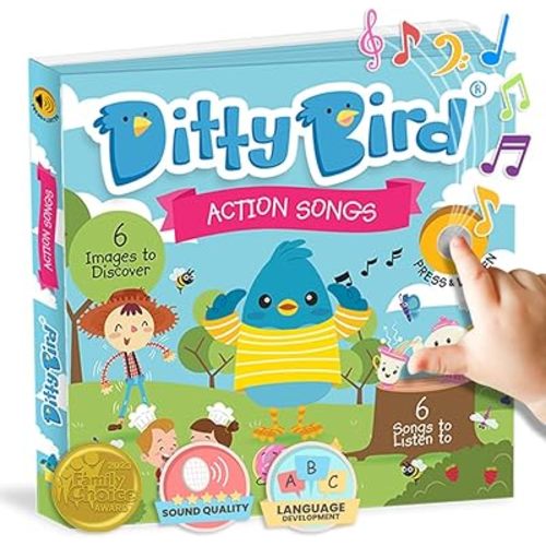 Ditty Bird Musical Books for Toddlers | Fun Children's Nursery Rhyme Book | I’m a Little Teapot Book with Sound | Interactive Toddler Books For 1 Year Old to 3 Year Olds | Sturdy Baby Sound Books