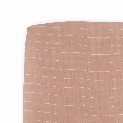 Little Unicorn Premium Crib Sheet | Breathable & Super-Soft Muslin Fabric (Mauve Stripe)