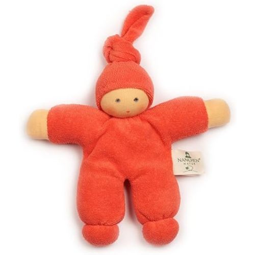 Small Organic Cotton Doll - Pimpel-Orange Red