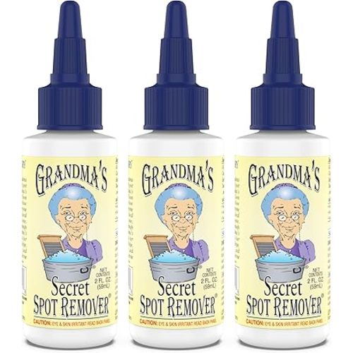 Grandma's Secret Spot Remover - Chlorine, Bleach, and Toxin-Free Stain Remover - Stain Remover for Clothes - Fabric Stain Remover Removes Oil, Paint, Blood and Pet Stains -3 Pack of 2 Ounce