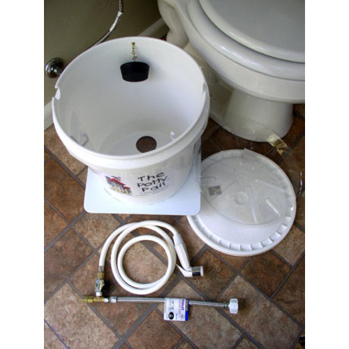 Complete Cloth Diaper Rinsing System | Toilet bucket splash guard & sprayer