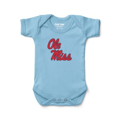 Ole Miss Rebels Chad & Jake Infant Primary Logo Bodysuit - Powder Blue