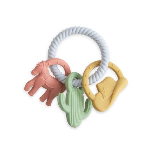 mushie Silicone Western Teething Ring Toy