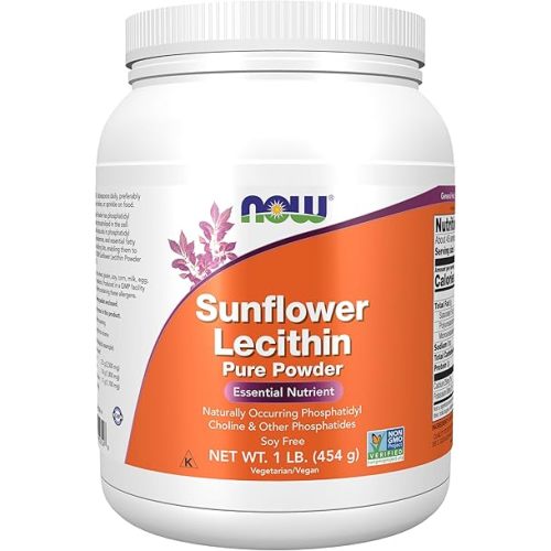 NOW Foods Supplements, Sunflower Lecithin with naturally occurring Phosphatidyl Choline and Other Phosphatides, Powder, 1-Pound