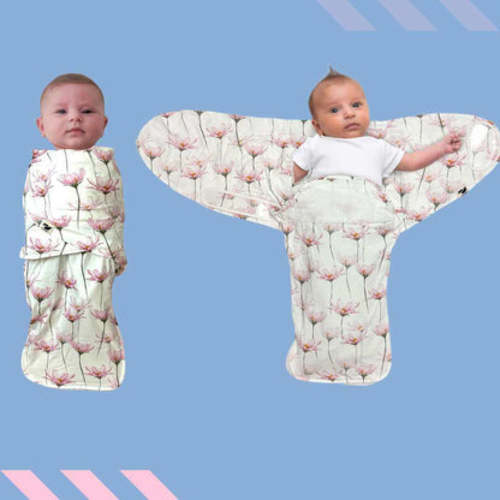 Norani Baby Snugababe Sleep Pod with Arm Inserts - Pink Petals