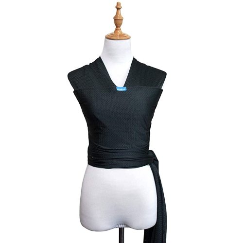 Baby Wrap Sling Carrier for Newborn, Infant, Toddler, Kid | Breathable Lightweight Stretch Mesh Water Sling | Nice for Summer, Pool, Beach, Swimming | Perfect Shower Gift Black