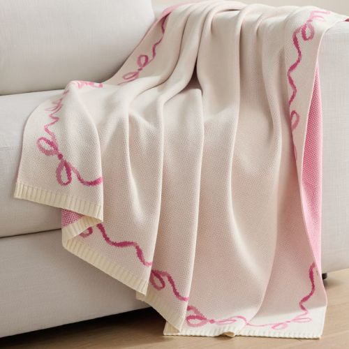 LoveShackFancy Bows Border Knit Throw