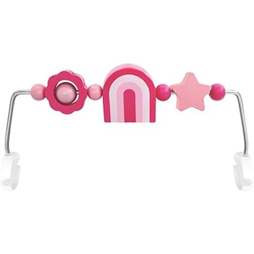 Baby Bjorn Bouncer Toy Bar, Toy Bar for Baby Bouncer, Warm and Playful Pink Rainbow Design for Baby Girls, Easy to Attach and Remove, Child-Safe Paint, Safe for Babies
