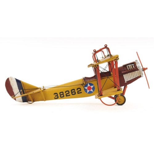 1918 Yellow Curtiss JN-4 1:24 Scale Model Biplane