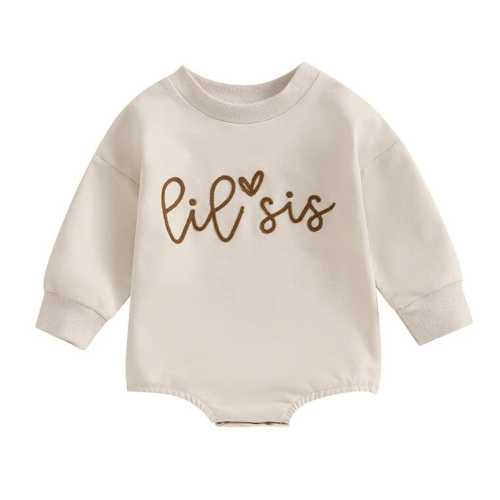 Baby Girl Long Sleeve Lil Sis Bodysuit – The Trendy Toddlers