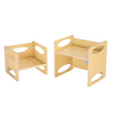 LUXEYARD Montessori Weaning Table and Chair Set Wooden Toddler Table and Chair Set for Aged 1-5 Adjustable Height Kids Montessori Chair and Activity Table Ideal for Reading Eating Playing Natural in the Kids Play Tables department at Lowes.com