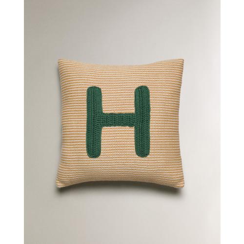 EMBROIDERED LETTER H PILLOW