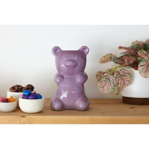 H 6.75-Inch Ceramic Gummy Bear Vase 4.25X3.25X6.75, Purple - Flora Bunda Accents | Maisonette