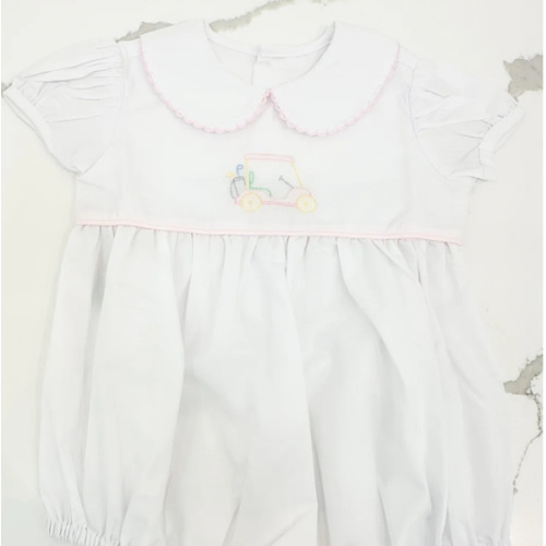 Shadow Embroidered Golf Cart Bubble | Posh Tots Children's Boutique