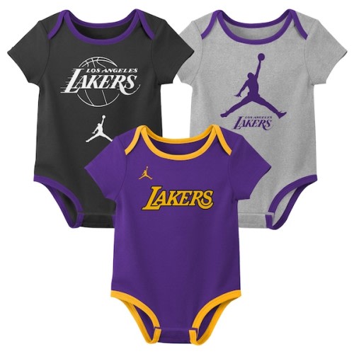 Los Angeles Lakers Nike Jordan Boys 3PC Creeper Set - 3-6 Months