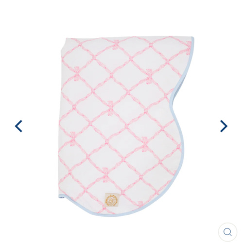 Tummy Time Throw - Belle Meade Bow with Buckhead Blue