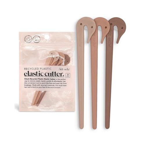 Kitsch Hair Tie Cutter - Easy To Use, Pain Free, Elastic Hair Tie Cutter Tool for Girls & Toddlers, Multicolor, 3pc