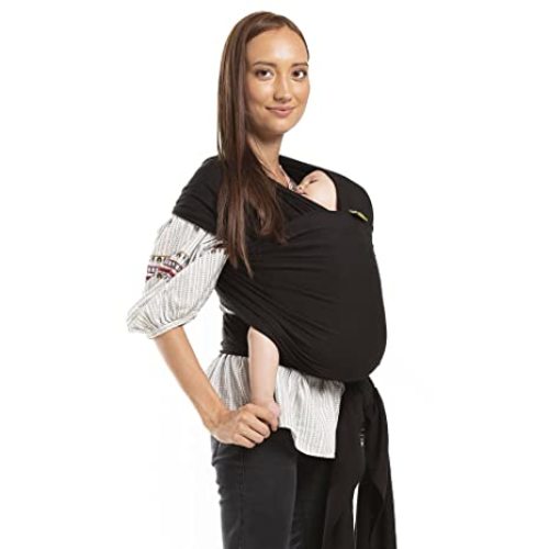 Boba Wrap Baby Carrier - Original Stretchy Infant Sling, Perfect for Newborn Babies and Children up to 35 lbs (Black)