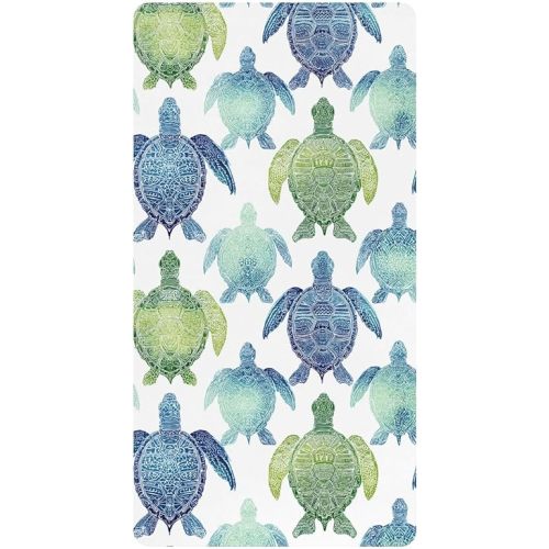 MEDIUM Cute Sea Turtle Crib Sheets Soft Breathable Fitted Cotton Baby Crib Sheets Mattress Cover for Girl Boy, 52" x 28" x 9"