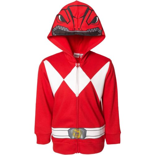 Power Rangers Blue Ranger Red Ranger Black Ranger Fleece Zip Up Hoodie Toddler to Big Kid - 5T