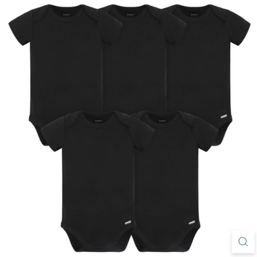 5-Pack Baby Black Premium Short Sleeve Onesies® Bodysuits – Gerber Childrenswear