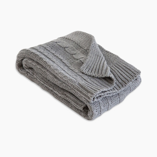 Burt's Bees Baby Organic Cotton Cable Knit Blanket - Heather Grey