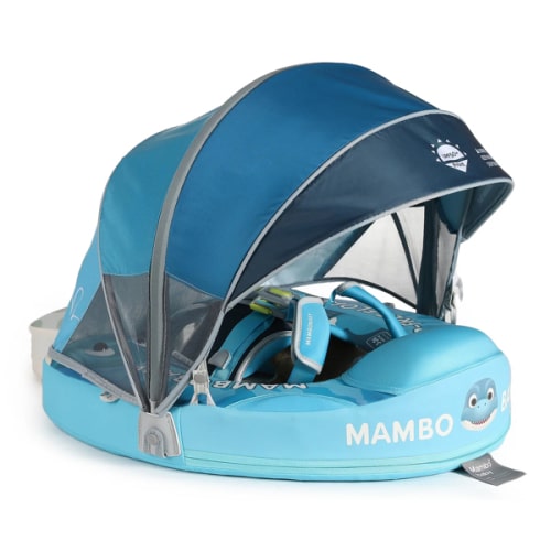Mambobaby Float with Canopy and Tail Dinosaur Eggs 2025, Available in Blue or Orange