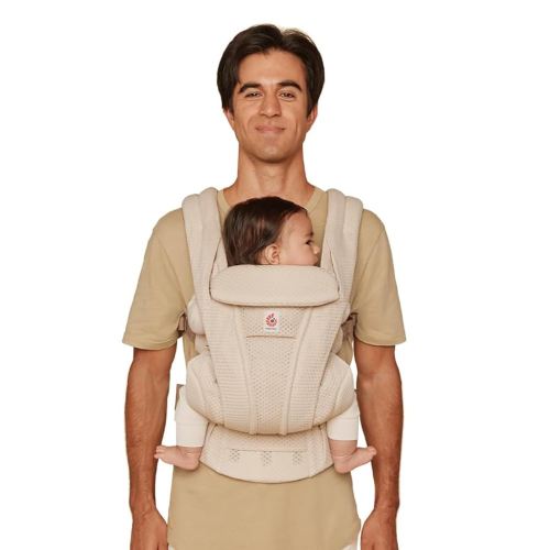 Ergobaby Omni Deluxe Baby Carrier Newborn to Toddler - Breathable Baby Carriers for Summer - All-Position Carrier with Enhanced Lumbar Support & Airflow (7-45 Pounds), Mesh, Natural Beige