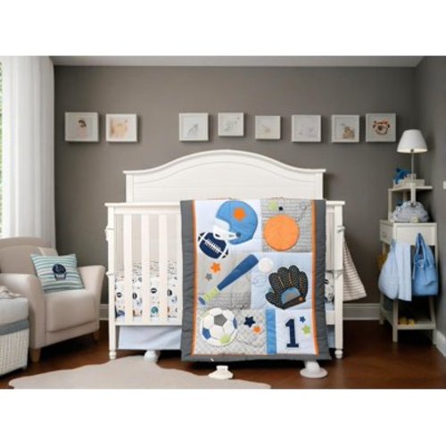 Heseam 3-Piece Crib Bedding Set - Sports, Blue All Star