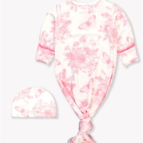 Ruffle Knotted Sleep Gown & Hat Set