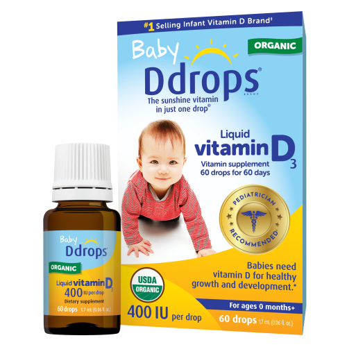 Baby Ddrops Liquid Organic Vitamin D3 Drops, 400 IU Per Drop, 0.06 fl oz