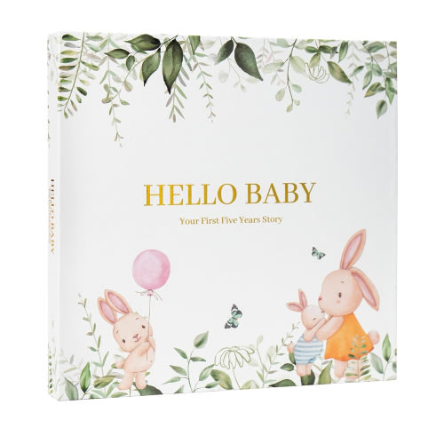 LONPUR Keepsake Memory Timeless First 5 Year Baby Book for Gender Neutral 118 Pages