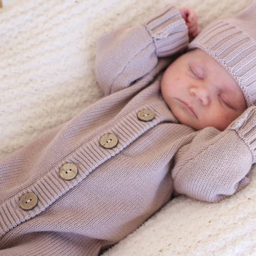 Knit Sweater Button Romper | Iris