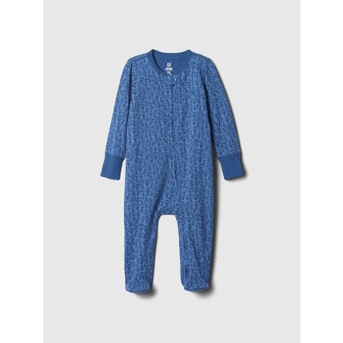Baby First Favorites Organic Cotton Footed One-Piece in new zephyr blue