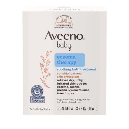 Aveeno Baby Eczema Therapy Soothing Bath Treatment, Oatmeal, 5 Ct