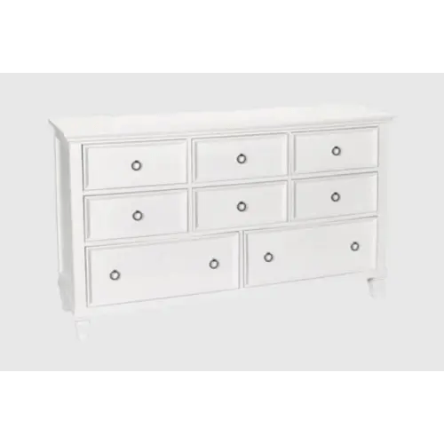 Terrence White Wood 8-Drawer Dresser