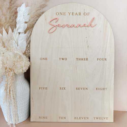 'One Year Of' Personalised First Birthday Board