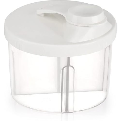 Accmor Baby Formula Dispenser On The Go, Non-Spill Rotating Four-Compartment Formula Container to Go, Milk Powder Kids Snack Container for Infant Toddler Travel Outdoor, White